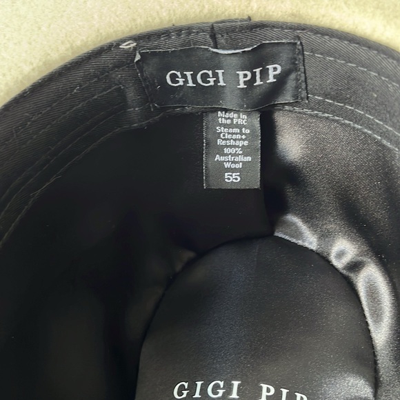 Cream/ivory Gigi Pip felt wide brim hat - Picture 8 of 12